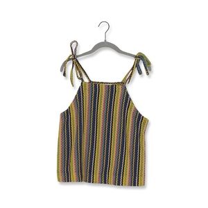Madewell Texture & Thread Tie-Shoulder Tank Top in Rainbow Crochet